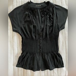 Charles Chang Lima black button down blouse